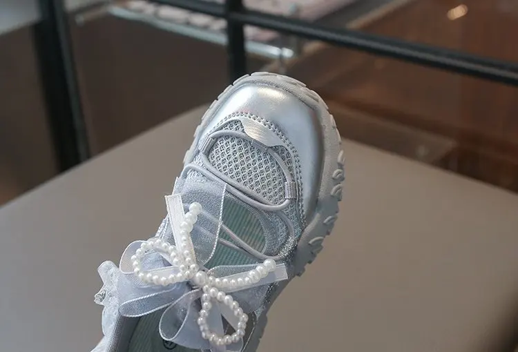 Süße Prinzessin Mary Jane Sneaker für Mädchen mit großer Schleife, verstellbarem Riemen, weicher Sohle, atmungsaktive Sommerschuhe – Detail 7