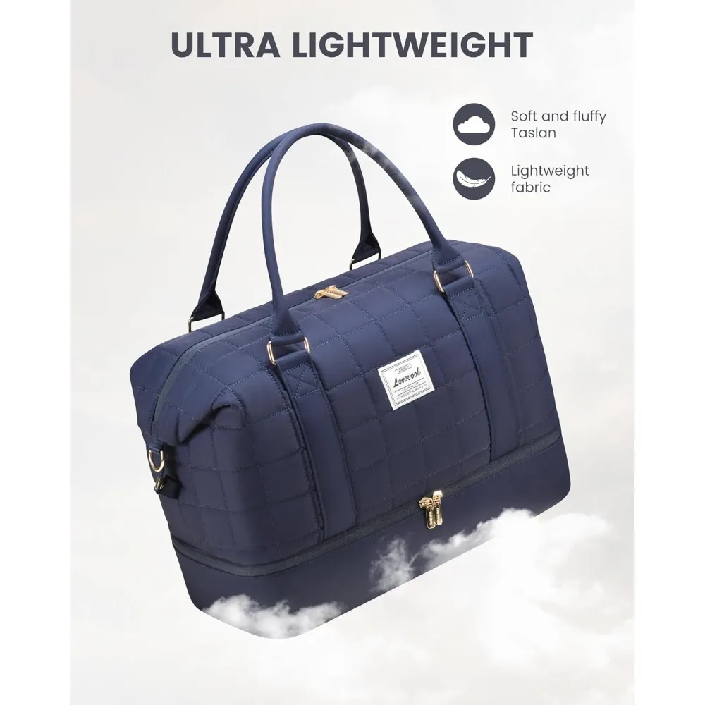 حقيبة حمل عطلة نهاية الأسبوع بين عشية وضحاها للنساء مع حجرات للأحذية، وحقيبة رياضية لليوجا، وجيب مبلل للسفر #2