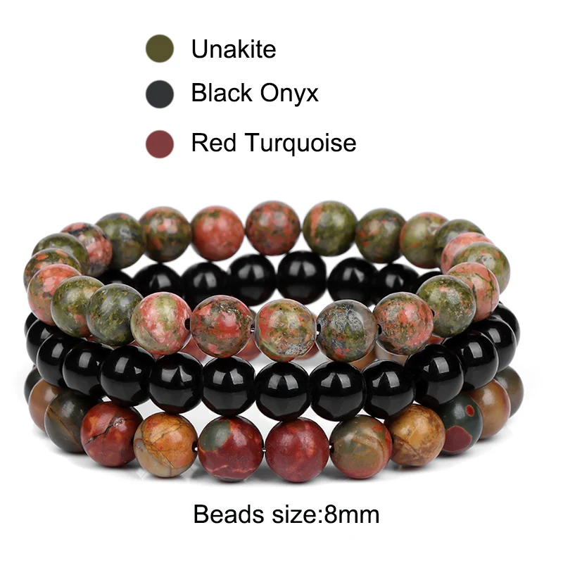 3 Teile/satz Naturstein Armband Rosenquarz Obsidian Amethysten Tigerauge Perlen Elastische Armband Für Frauen Männer Gesundheit Schutz