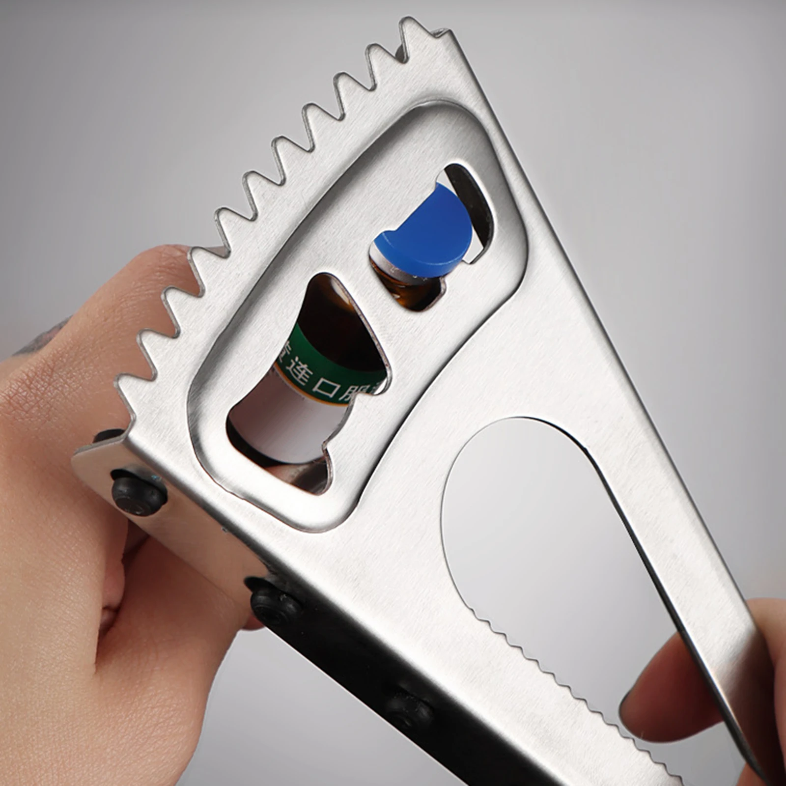 

Stainless Steel H held Multi functional Camping Can Opener Bottle Opener Portable Camping Safety Easy Use Lightweight
