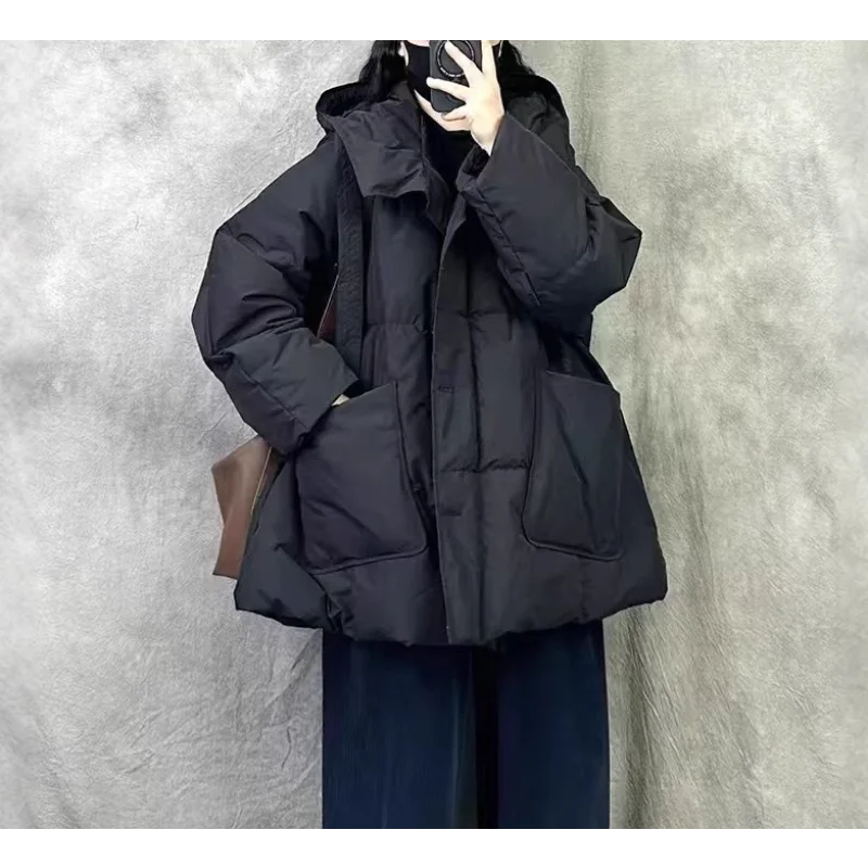 Women's New Down Jacket - Minimalist Design with Large Pockets Warm & Stylish Oversized Thickened Casual Outerwear