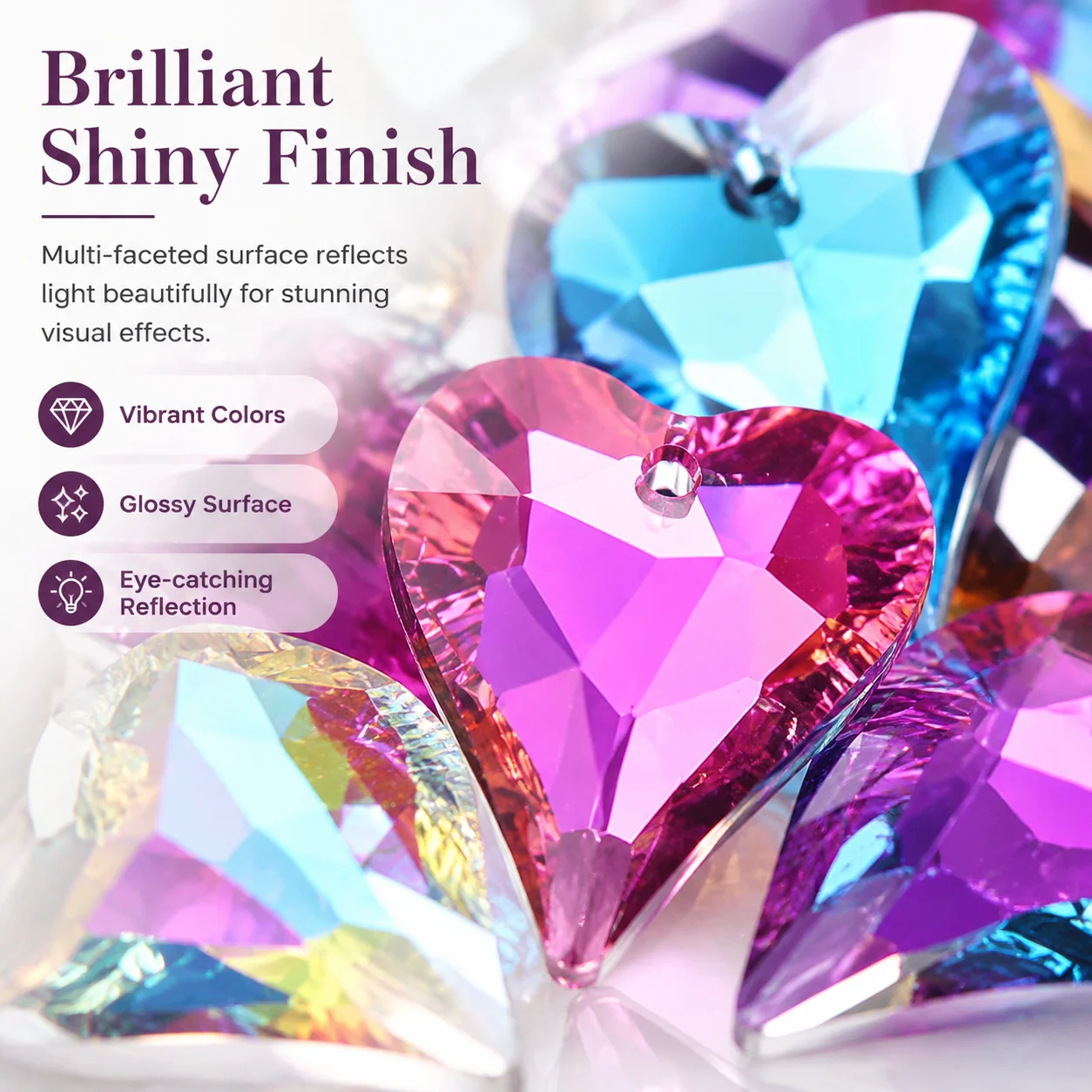 Heart Crystal Pendants Austrian Glass Rhinestone Loose Beads DIY Handmaking Jewelry Accessories for Earrings Necklaces Bracelet