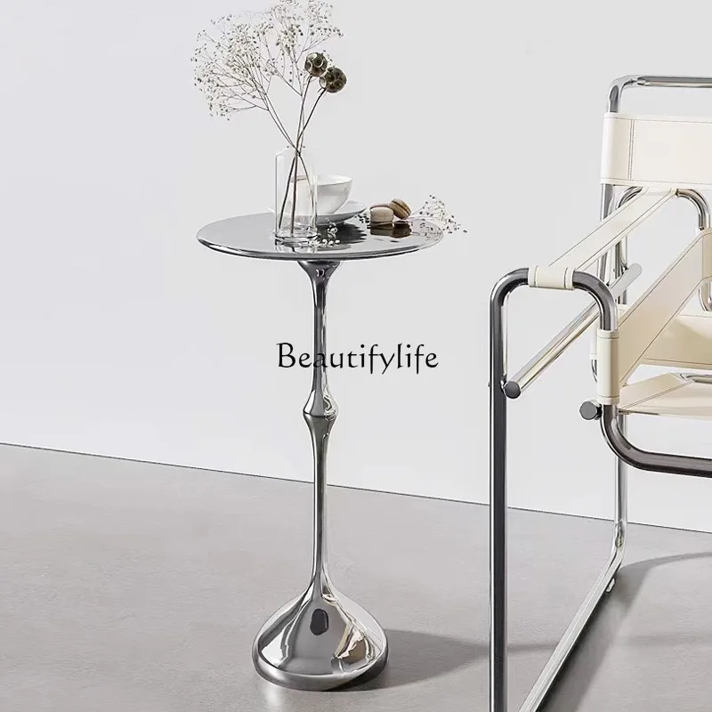 *Italian minimalist small side few stainless steel sofa corner few