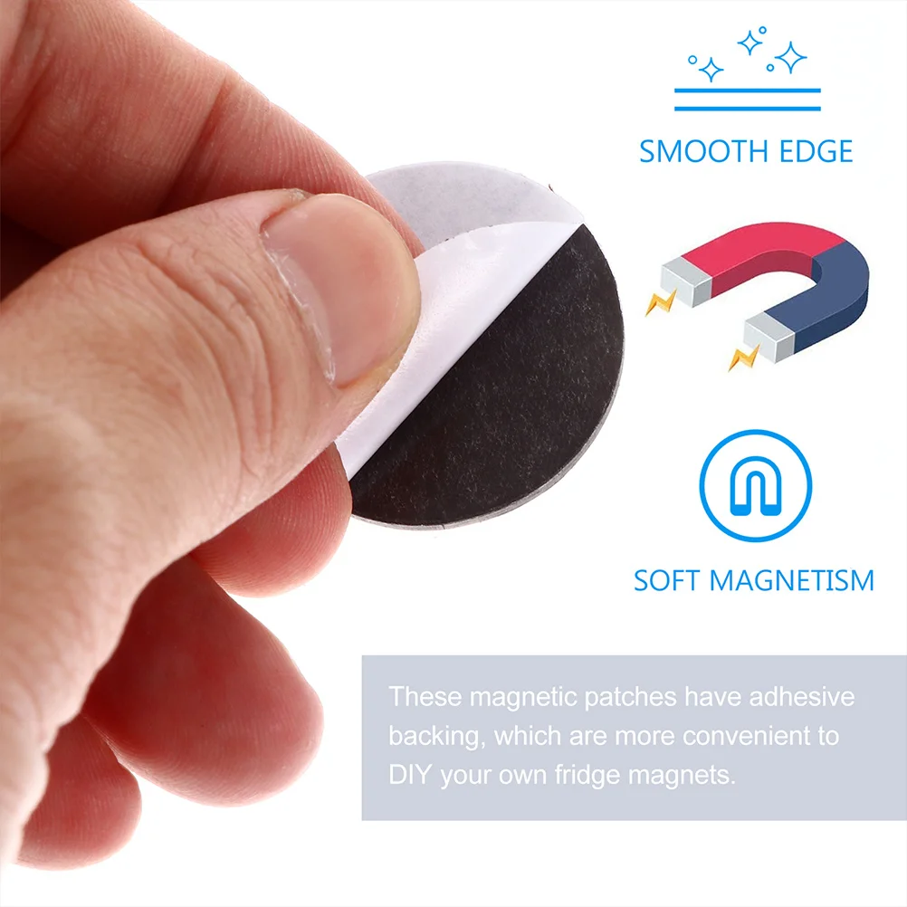 

72Pcs Round Sticky Adhesive Fridge Magnets Magnet Discs DIY Magnetic Patches for Crafts Sticky Magnets Round Magnet Discs