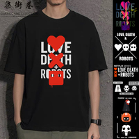Qijie Lane Love Death and Robot Men's Short Sleeve T-Shirt Love Death and Qimalan American Drama TeeT-Shirt Top