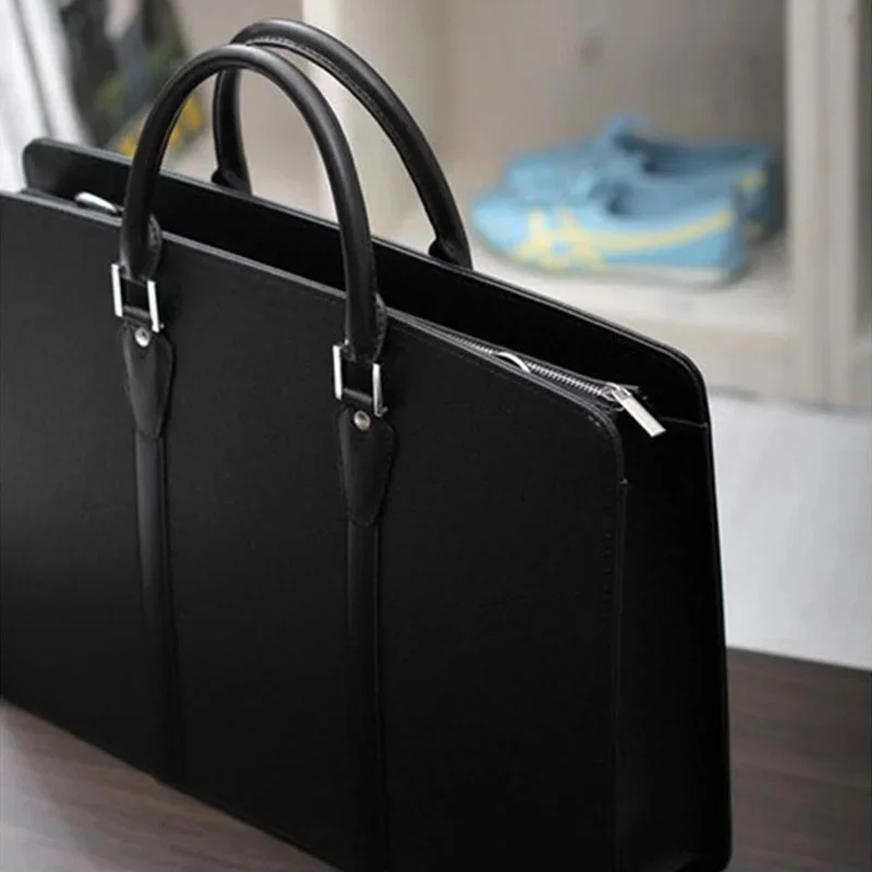 High Quality Business Men Briefcase Korean Style Leather Handbag Casual Shoulder Male Laptop File Bag