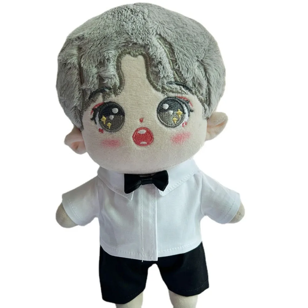 Doll Clothes Doll Clothes for 10/15/20cm Idol Doll Accessories Solid Shirt Plush Doll's Lapel Shirt Clothing Casual Lapel Shirt