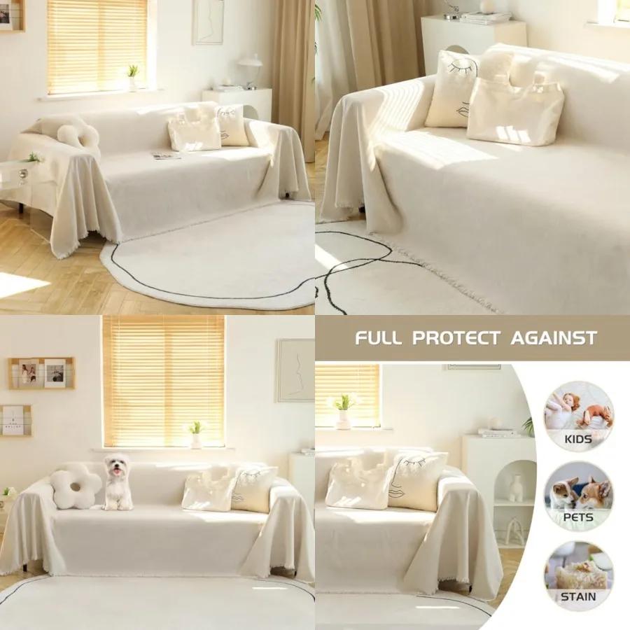 

Couch Cover Sofa Covers Couch Covers for 3 Cushion Couch Sofa Pet Friendly, L Shaped Sectional Sofa Covers Washable Simply Put
