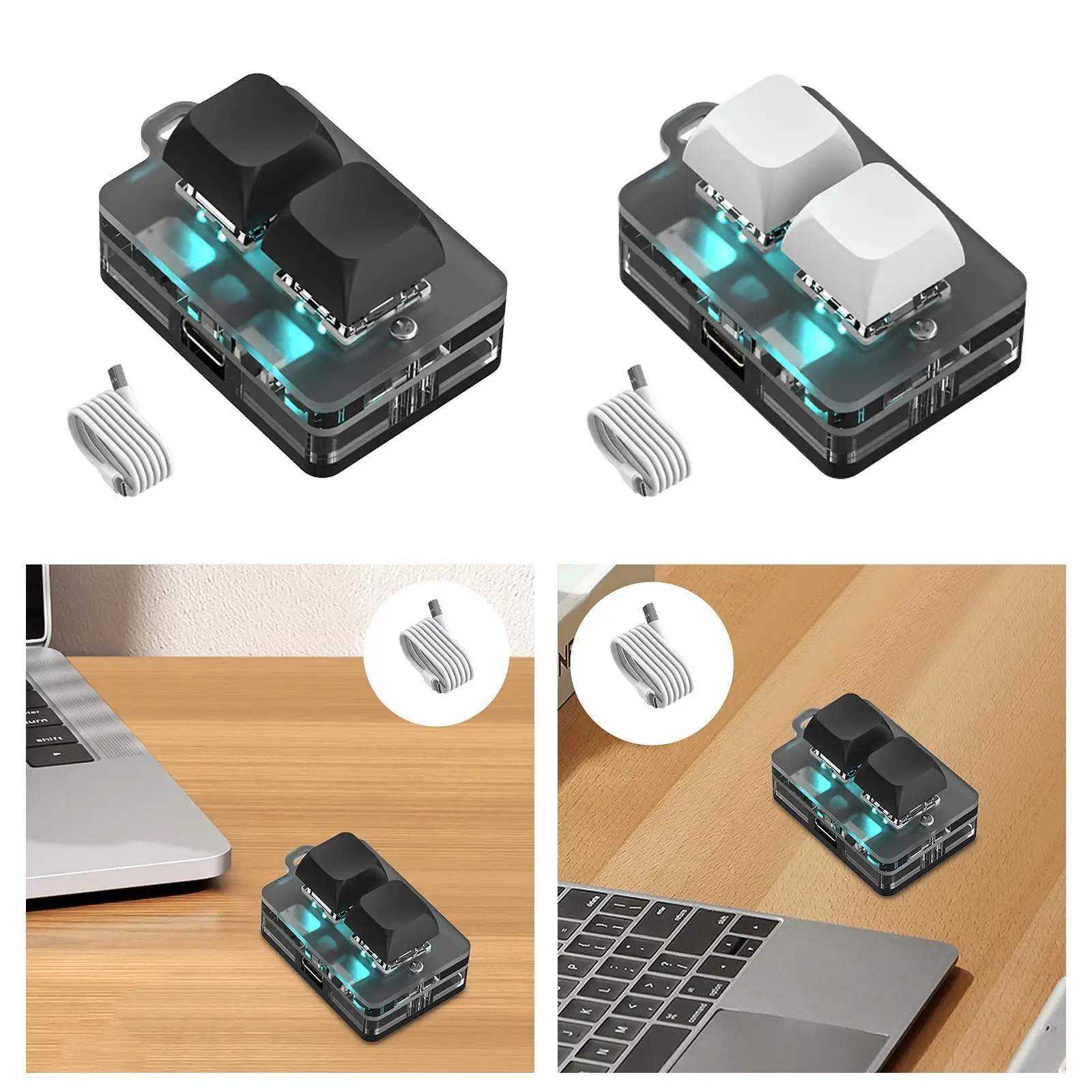 

Красный переключатель USB Mini 2-клавишная клавиатура с закругленными углами аксессуар DIY дизайн