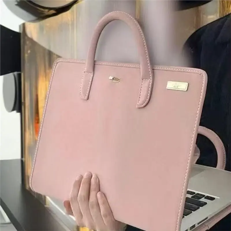 NEW-Laptop Handbag - Stylish PU Briefcase For Unisex Use, Ideal For Safe Computer Carrying
