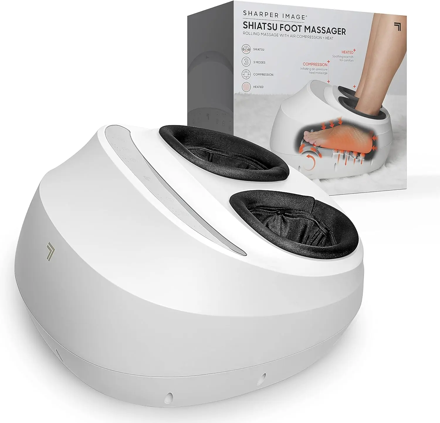 

Electric Shiatsu Foot Massager with Heat, Air Compression & Deep Kneading for Heels, Balls, Arches up to Size 12