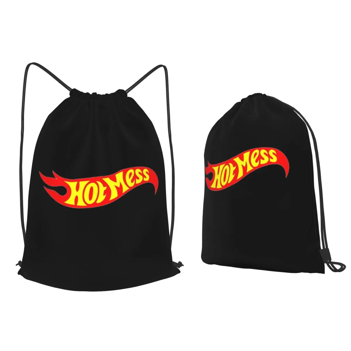 Hot Mess Wheels Backpacks Casual Drawstring Bundle Pocket Sports Bag Book Bags for Travel School