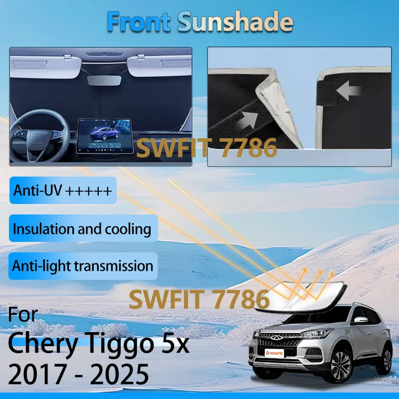 

Черный для Chery Tiggo 5x 4 3 2017-2025 аксессуары автомобильный передний солнцезащитный козырек оконная козырек теплоизоляционная защита солнцезащитные детали