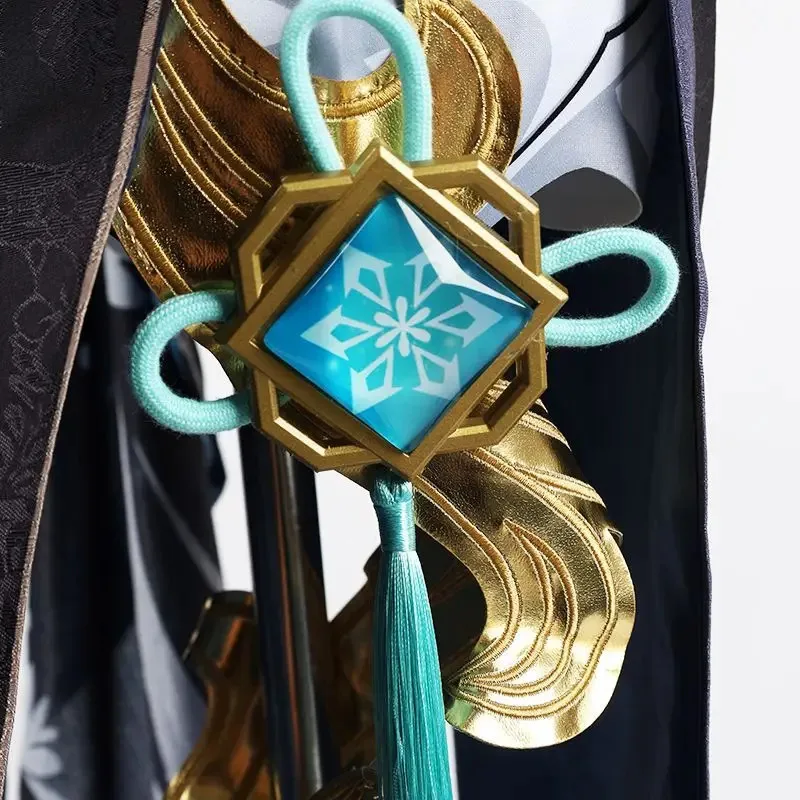 متوفر في المخزون Shenhe فانوس طقوس تأثيري حلي أنيمي لعبة Genshin تأثير شين هو شعر مستعار تأثيري حفلة الهالوين الزي للنساء