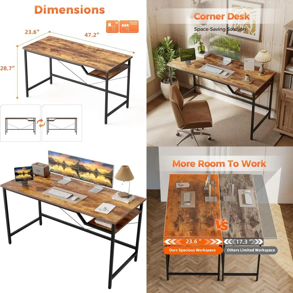 

Computer Desk 48 X 24 inch, Gaming Desk or Small Spaces, ern Simple Style Table or Home Oice, Study Student Writing Table