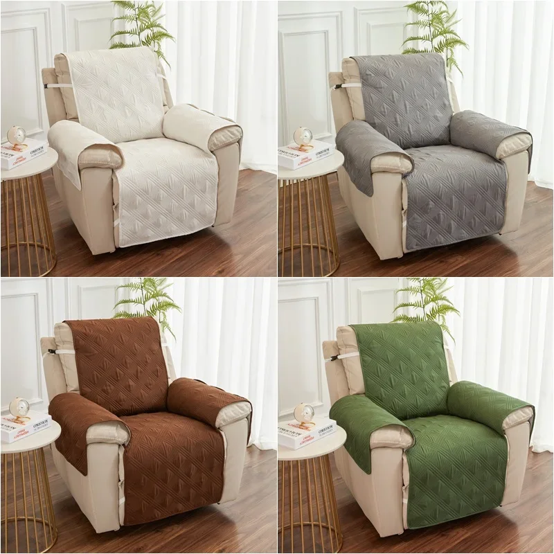 Plaid Recliner Sofa Cover for Living Room Anti-Slip Dog Pet Kid Couch Cushion Slipcover Solid Color Armchair Furniture Protector