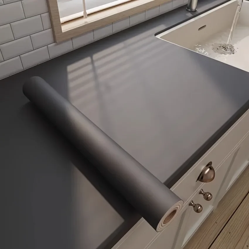 10M Kitchen Oil Proof Wallpaper Waterproof Self-Adhesive Stickers Cabinet Renovation Formaldehyde-free Mould-Proof Wall Decor