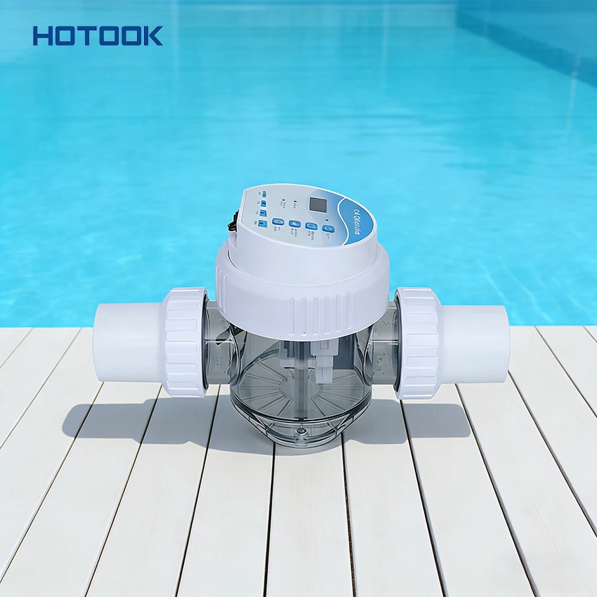 

SCS series ABS electrolytic salt chlorine generator with automatic cleaning and functions, for swimming pools