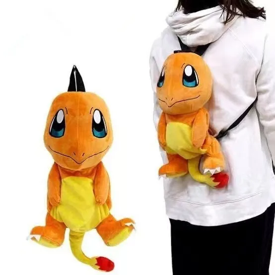 

Anime Pokemon Charmander Backpacks Primary Schoolbag Junior High School Student Large Capacity Cartoon Leisure Bag