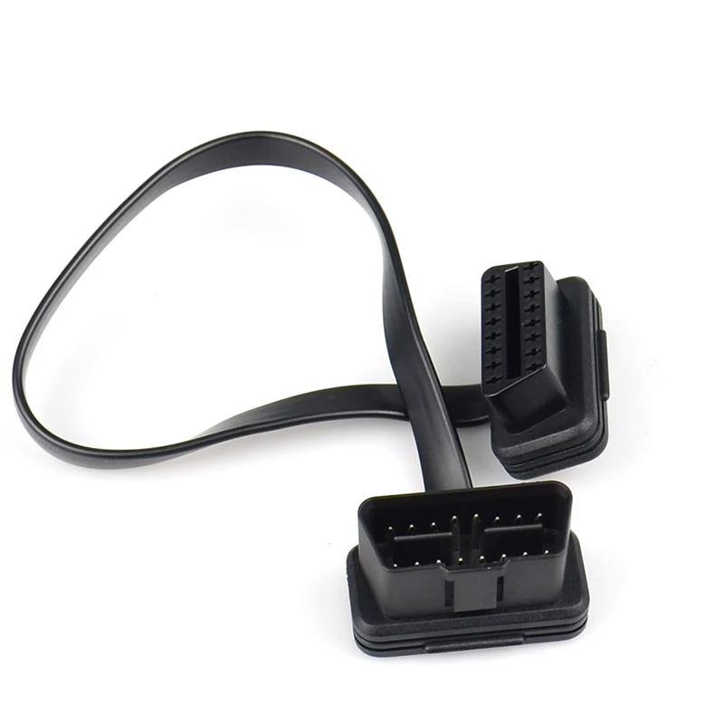 50/100/150CM Flat+Thin As Noodle 16 Pin Socket OBD OBDII OBD2 16Pin Extender Male To Female Car Scanner Extension Elbow Cable Ad view 2