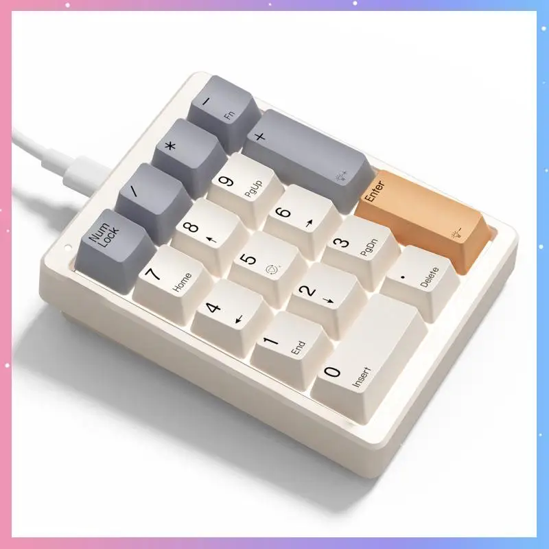 Magic-Force MF17 Mechanical Numeric Wired Keypad Digital Type-C External Notebook Finance Keyboard Gateron Switch White Backligt