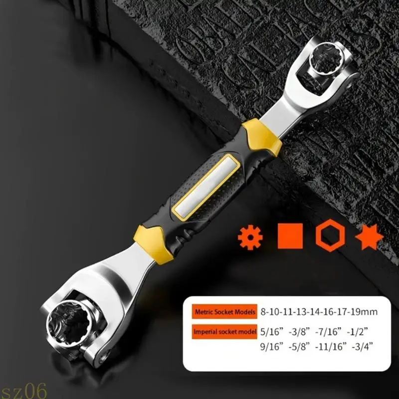 Q2Q4 Complete 52pc Socket Wrench Rotating Head Design Sturdy Metal Construction Organizers Case