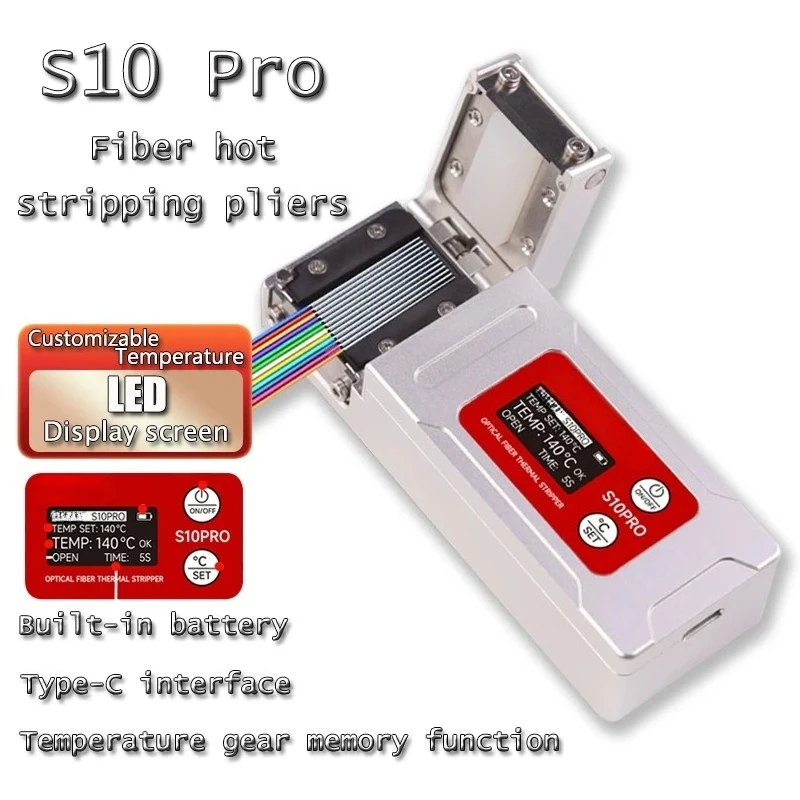 NEW S10 pro Fiber Thermal Stripper Pliers Heated Optical Wire Stripping Slitter Ribbon  Hot Jacket Stripper Cutter Fusion Tool