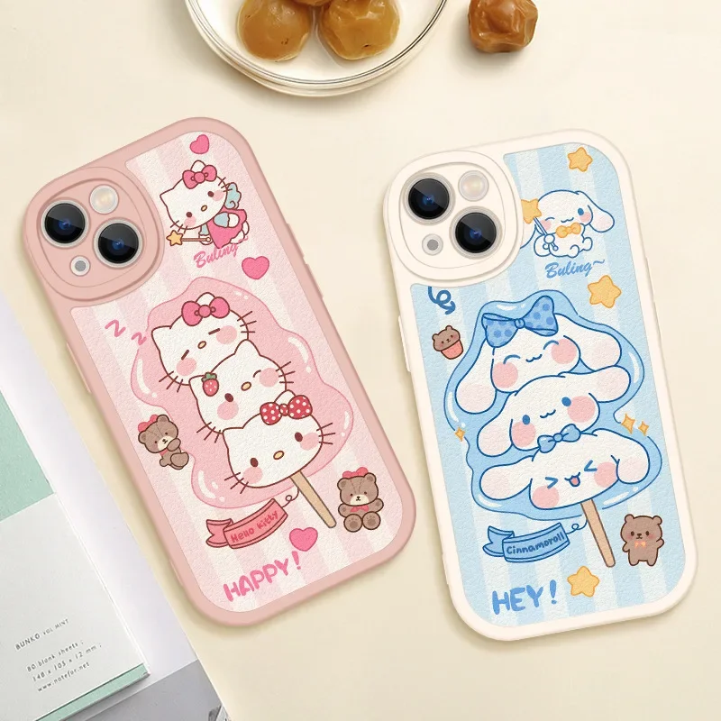 Sanrio Kawaii IPhone Phone Case for IPhone Series Melody Kuromi Hello Kitty Cinnamoroll Cute Anime 11 12 13 14 Pro Promax Gift