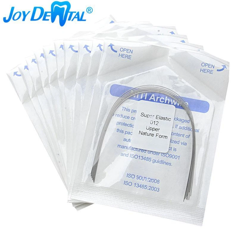 10pcs/Pack Dental Arch Wires Niti Natural Form Round Super Elastic Orthodontic Archwires Dentistry Accessories for Ortho Bracket