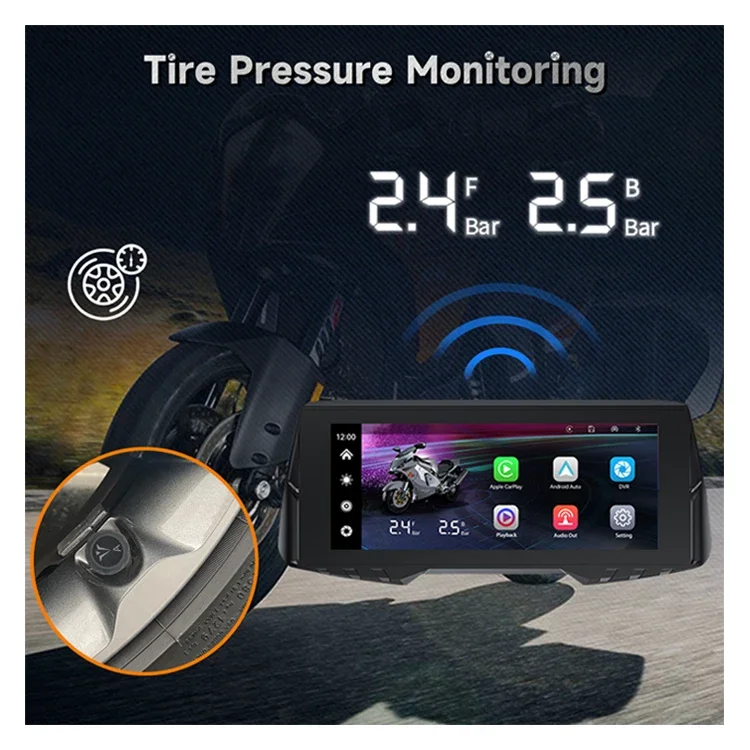 Spedal 6.86 Inch Touch Screen Display Rigorous Tyre Pressure Safety Monitoring Motorbike Motorcycle Carplay For Travel Safety
