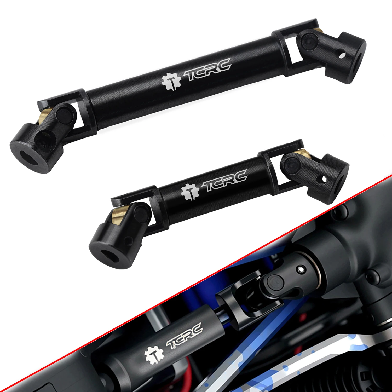 TCRC 2PCS Hard Alloy Steel 4140 Chromoly Drive Shafts Set for 1/18 TRX4M F-150 High Trail Crawler Truck