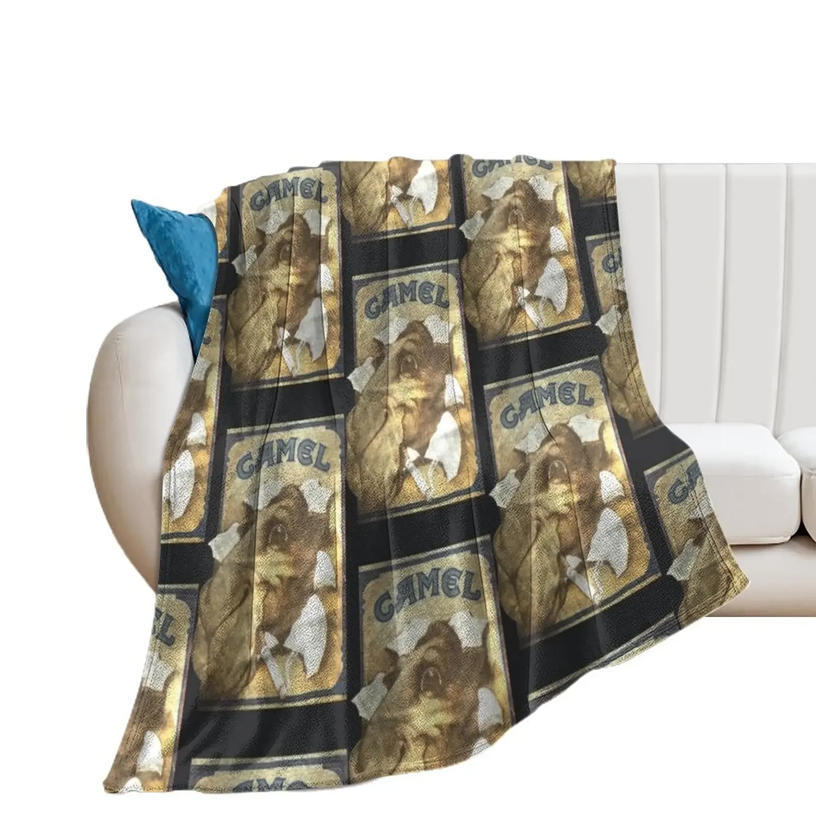 

80s Camel Cigarettes Clasic Vintage Joe Camel Throw Blanket Kid'S Soft Plush Plaid Nap Blankets
