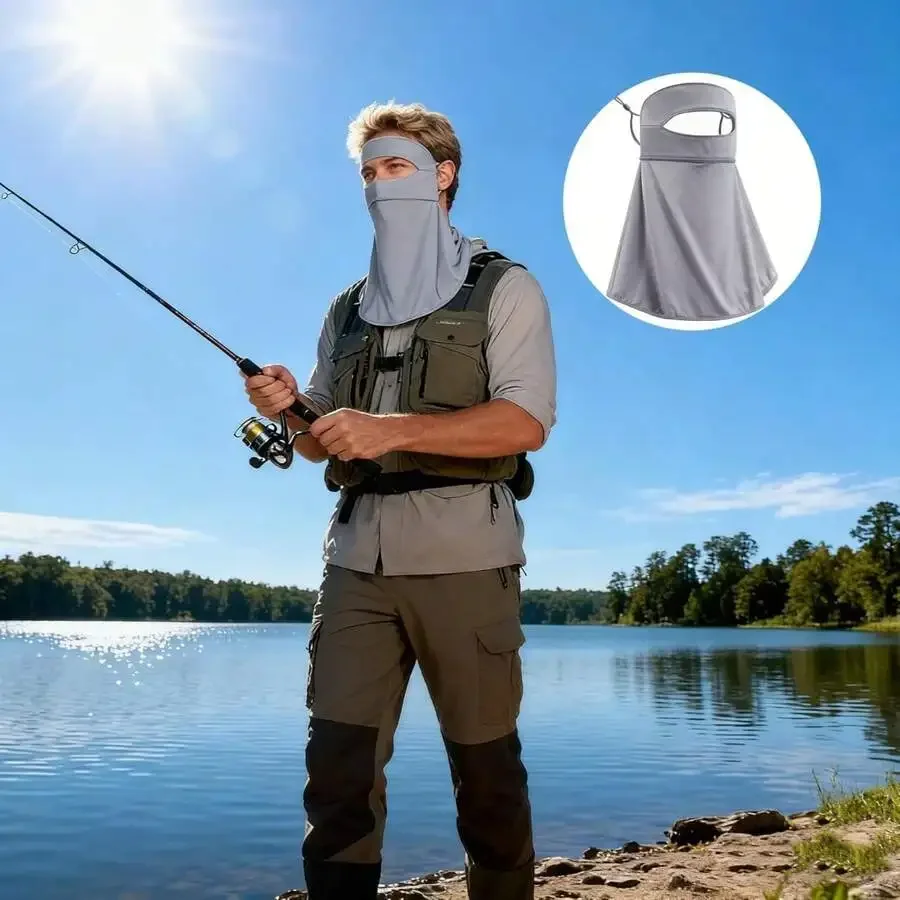 

UPF 50+ Ice Silk Cooling Face Cover Mask For Outdoor Sports Fishing Hiking Unisex