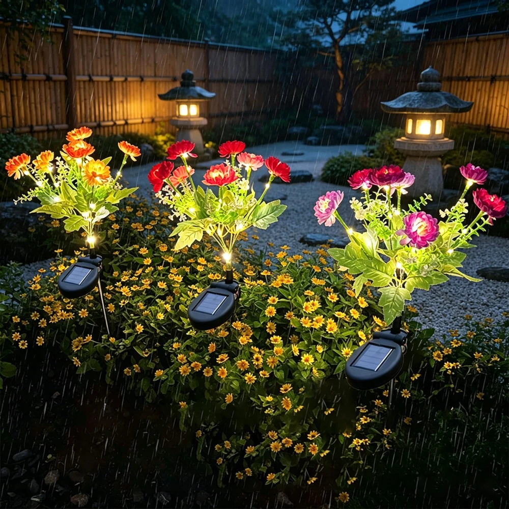 

Wedding Garden LED Simulation Snow Lotus Flower Lawn Lamp Summer Party Ramadan Home Outdoor Patio Decoration Christmas