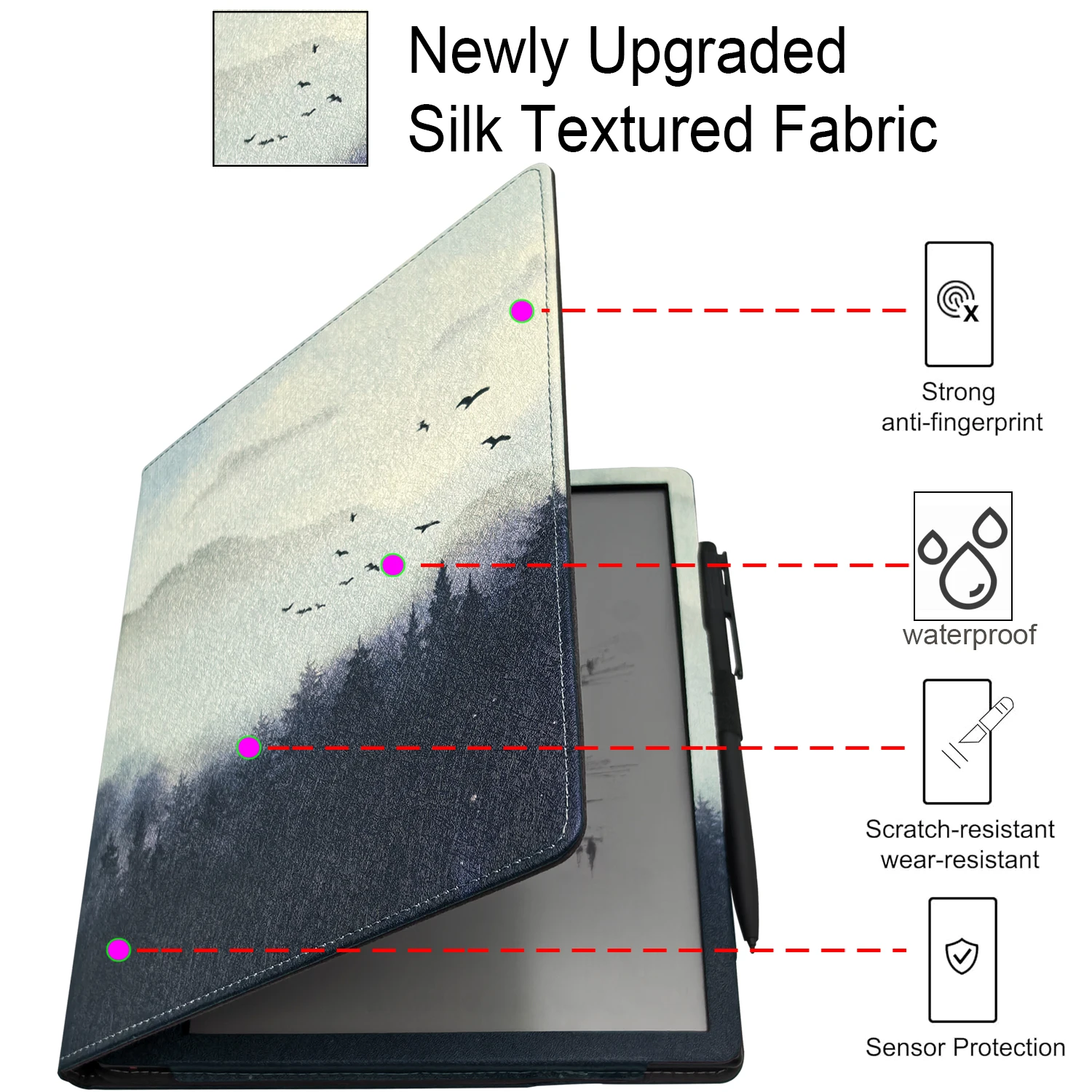 Double Stand Case for 10.3" Onyx Boox Tablet Note Air 5C (2025 Released) Cover with Pen Holder/Auto Sleep&Wake/Double Hand Strap view 3