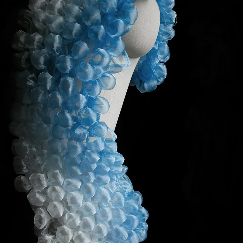 

20x75cm Heat Setting Bubble Yarn Fabric Bubble Glossy Fabrics 3D Material Fashion Costume Designers Clothing Supplies