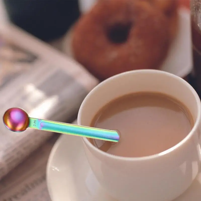 15ml+5ml Double Headed Measuring Spoon Coffee Sugar Scoop Gold Measuring Cups Kitchen Measuring Tools Baking Tools