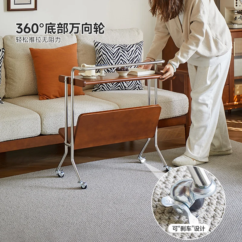 الفرنسية الرجعية طاولة جانبية متنقلة طاولة صغيرة غرفة المعيشة طاولة القهوة أريكة خزانة جانبية غرفة نوم المنزل السرير الجانب الرف #5