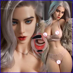 Ice Queen Sex Doll Real Silicone Head Doll to Men Adult Love Toy White Implanted Oral Head Pussy Anus Sex Toy 3 in 1