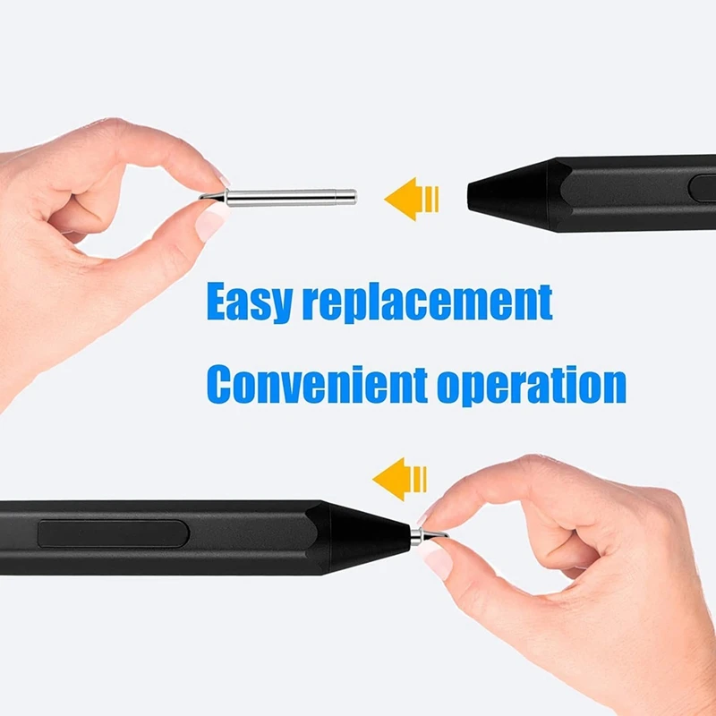 4 шт. титановые насадки для ручек + насадки для ручек HB, реалистичные наконечники для карандашей для серий Microsoft Surface Pro 7 6 5 4 (модель: 1776/1770)