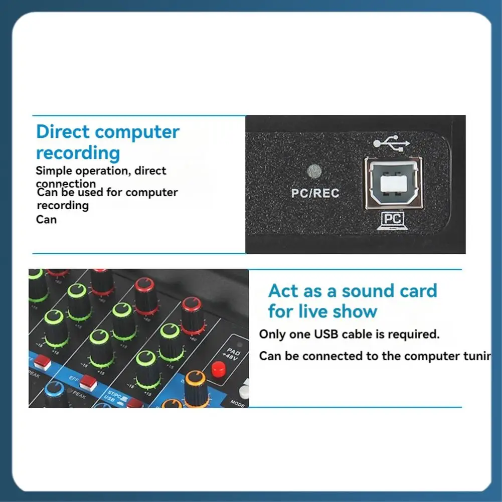 

Y22A-A5 Live Sound Card Mixing Console Mixer For Live Streaming DJ Audio Equipment Professional Audio 5Channel Sound Mixer