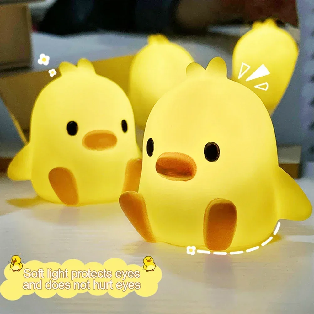 Duck Night Light Bedroom Decoration Cute Cartoon Animal Night Light Christmas Gifts For Kids Room Bedside Sleeping Lamp