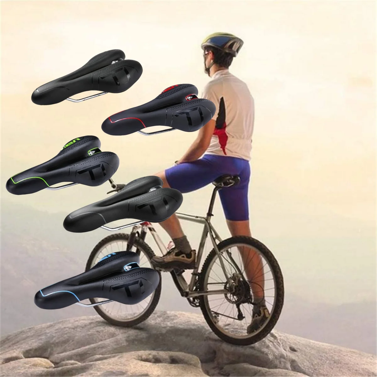 

Cycling Bike Saddle,Comfortable Bike Seat Cushion,Soft & Durable Bicycle Seat for MTB, Road and Most Bikes