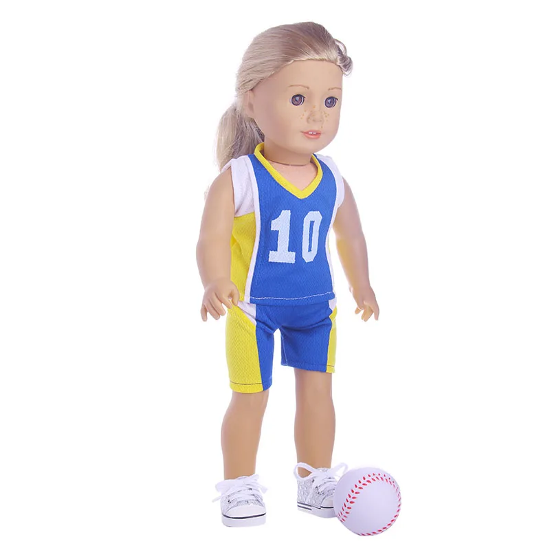 Football Soccer Uniform Sneakers Sock Doll Clothes Accessory For 18 Inch Doll 43cm Doll Born Baby Toys For Girls,Our Generation