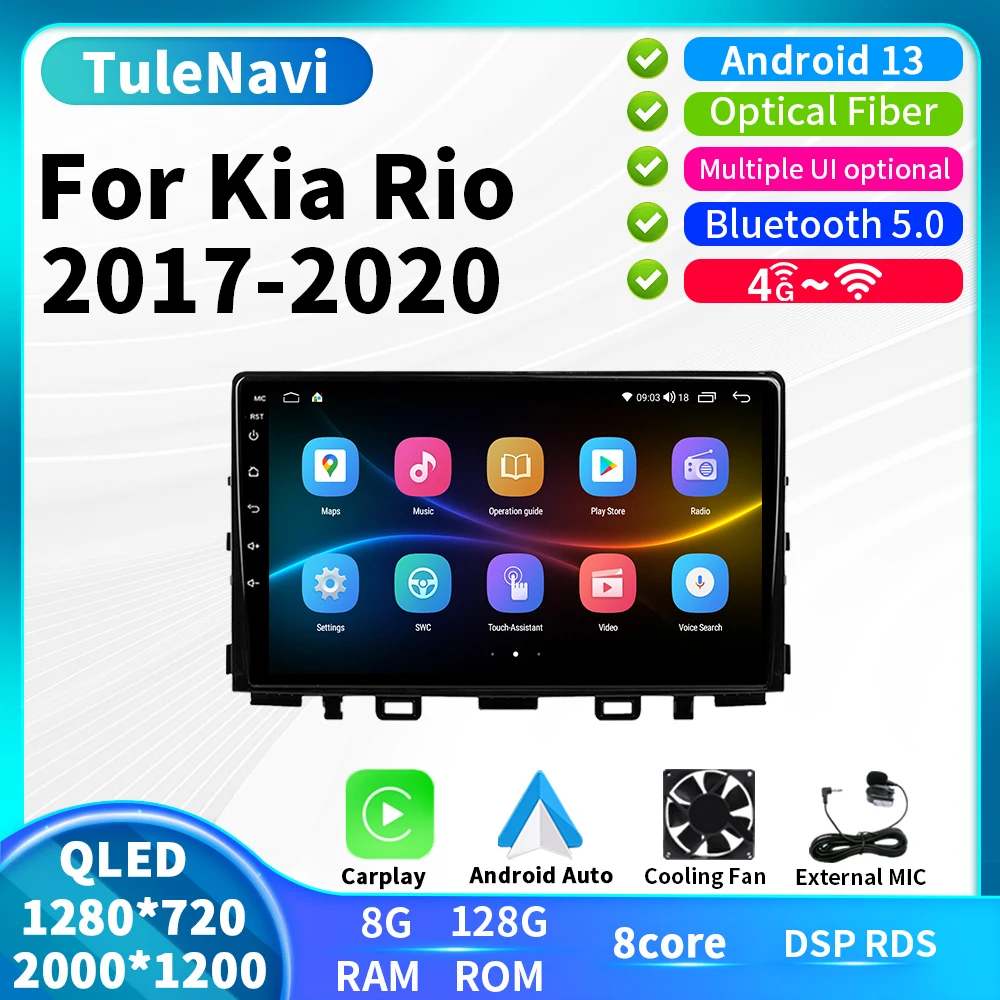 Tulenavi Carplay Car Multimedia  For Kia RIO YB KX Cross Stonic 2017 2018 2019 2020 GPS Navigation Radio Video Android Auto BT