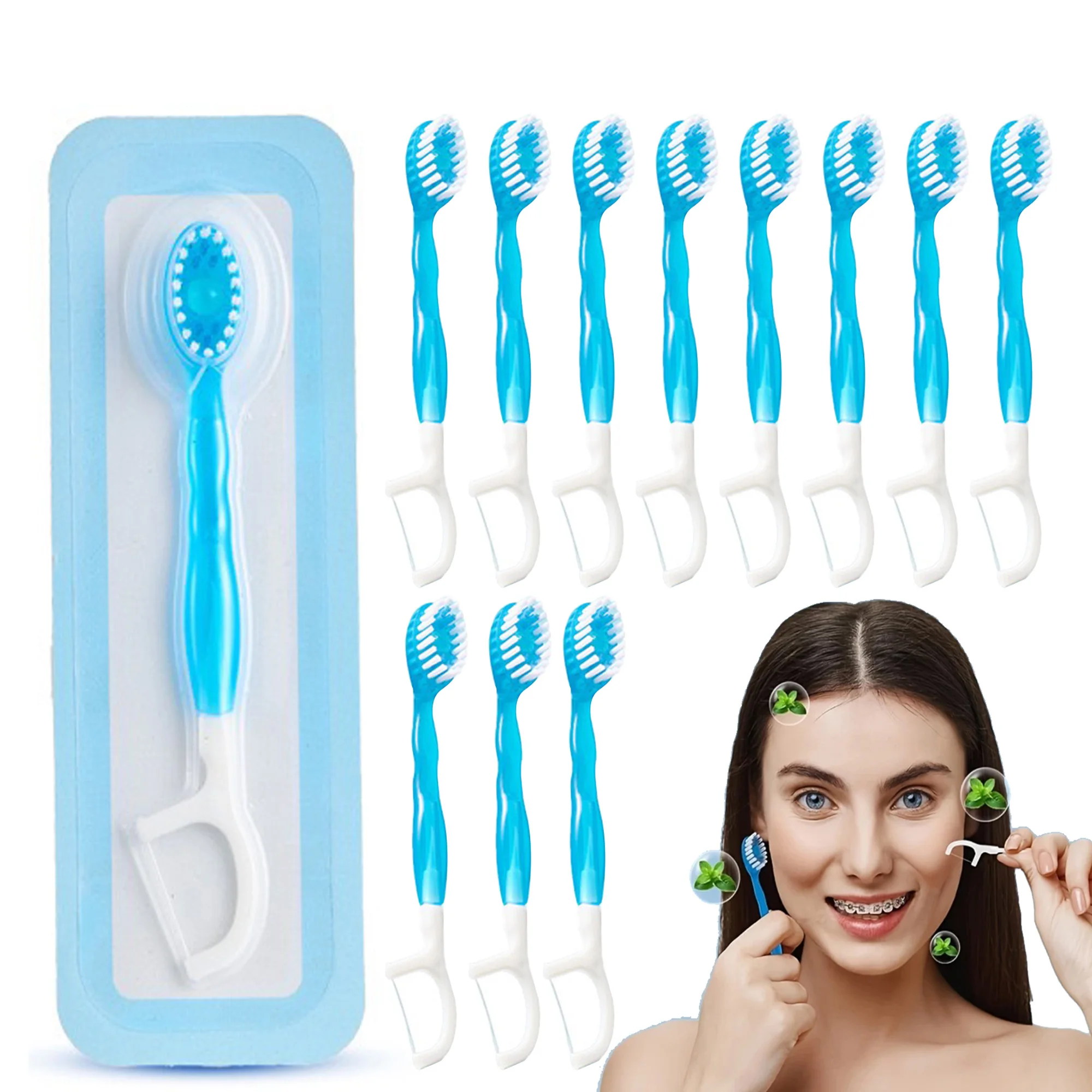 

10PCS/5PCS/1PC Five in One Explosive Bead Disposable Toothbrush, a must-have and convenient toothbrush for traveling