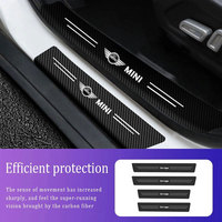 Leather Car Logo Door Sill Protector Stickers Auto Trunk Threshold Declas for Mini Cooper One JCW F54 F55 F56 F57 F60 R50 R52