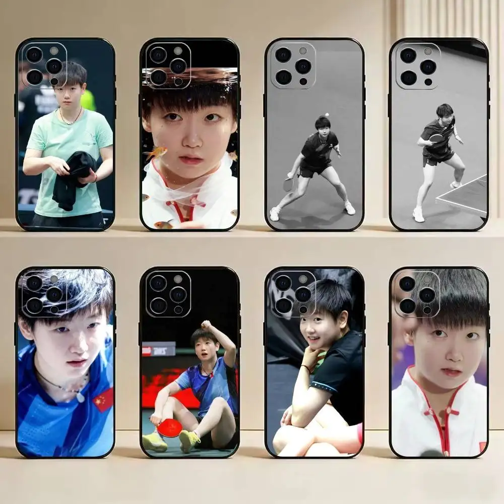 

Sun Yingsha-Table tennis player Phone Case For iPhone 17,16,15,14,13,12,11 Plus,Pro Max,XS,Soft Silicone Black Cover