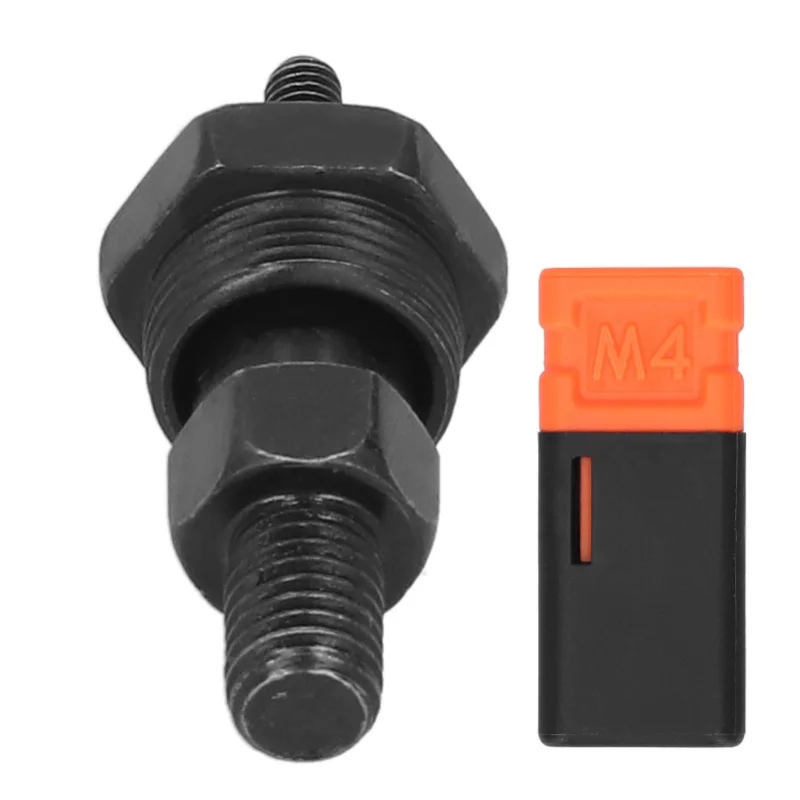 หัวเครื่องยิงรีเวทแบบแมนนวล หัวรีเวทแบบปลายแหลม ทำจากเหล็กอัลลอยด์ พร้อมแกนเกลียว สำหรับงานอุตสาหกรรม ขนาด M4