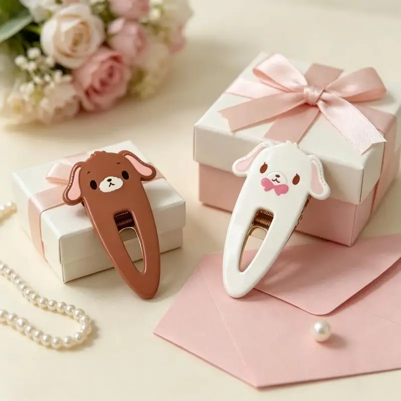 Japanese Anime Sugarbunnies Bangs Hair Clip Kawaii Cartoon White Rabbit with Broken Hair Duckbill Clip Parent Child Holiday Gift